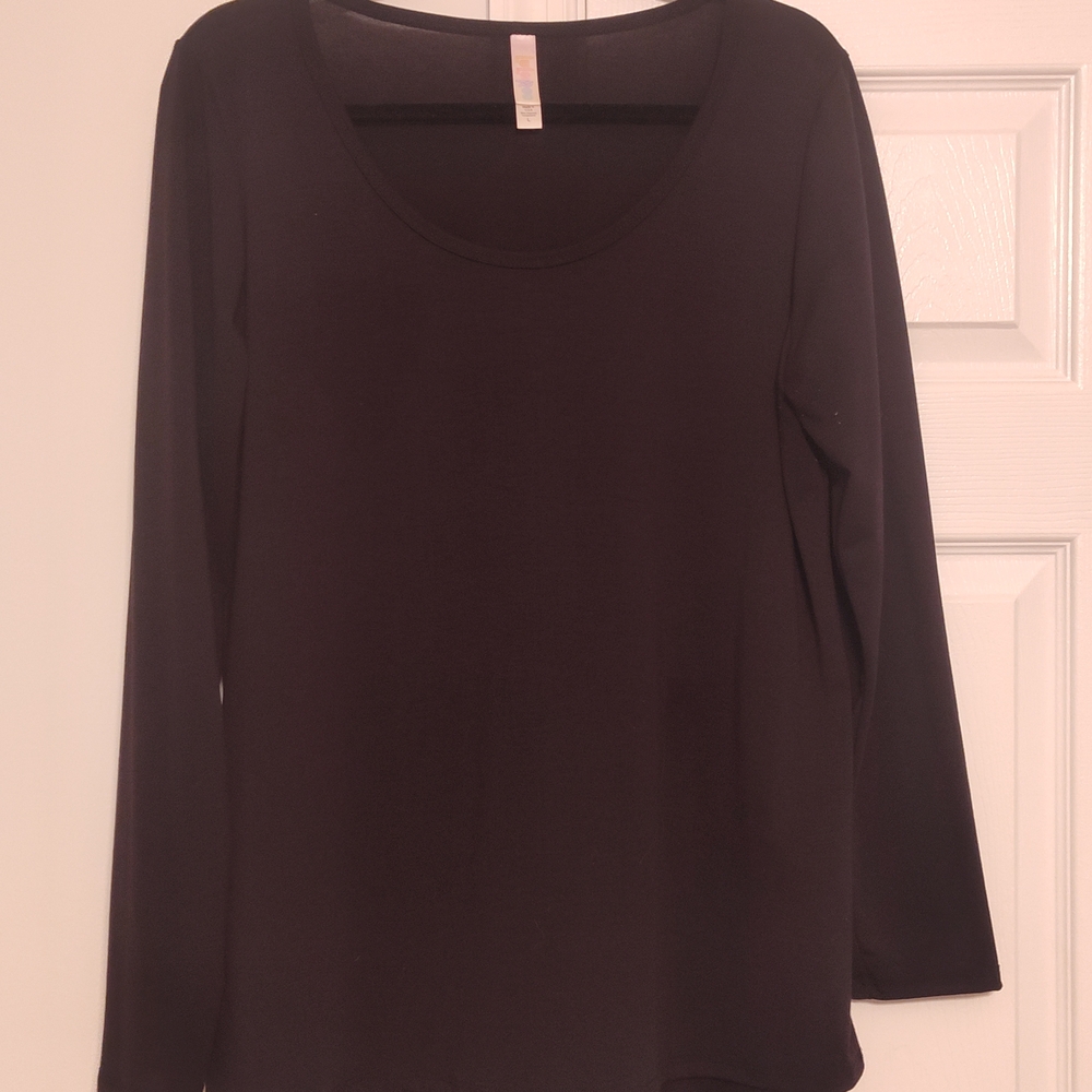 LuLaRoe Elegant Black Long Sleeve Top Size Large
